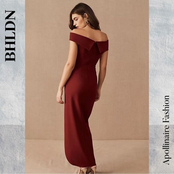 BHLDN THOMPSON OFF SHOULDER DRESS IN BURGUNDY RED SIZE 6 NWT - Picture 3 of 8